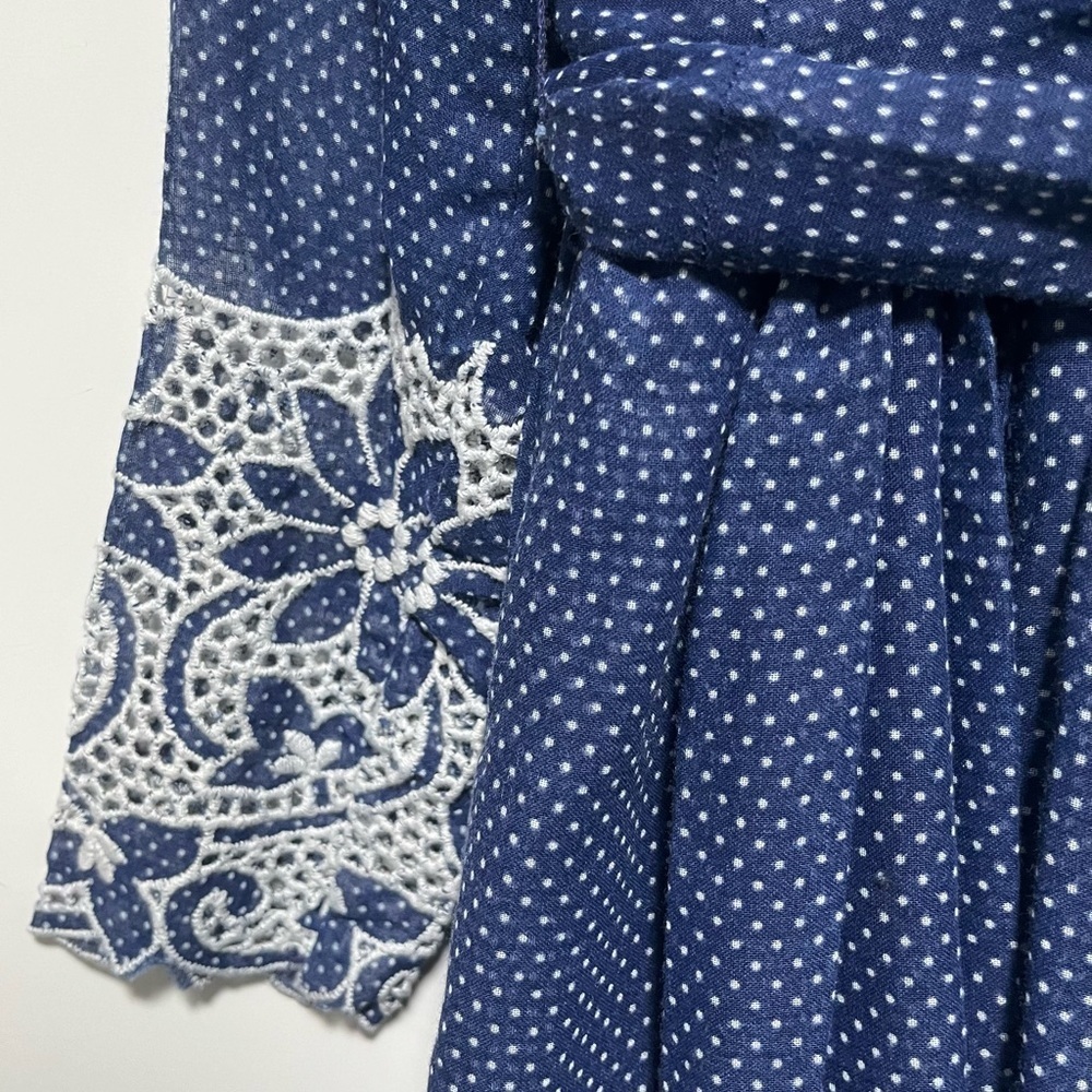 Bill Atkinson Glen of Michigan Vintage 60’s crocheted polka dot prairie dress - Picture 7 of 11